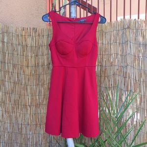 Red fit and flare dress